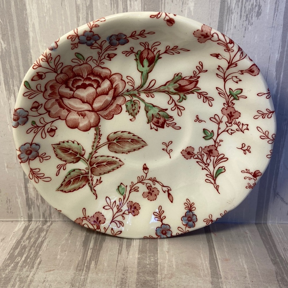 Rose Chintz Pink ("England 1883" Stamp) 5.5” Saucer By Johnson Brothers